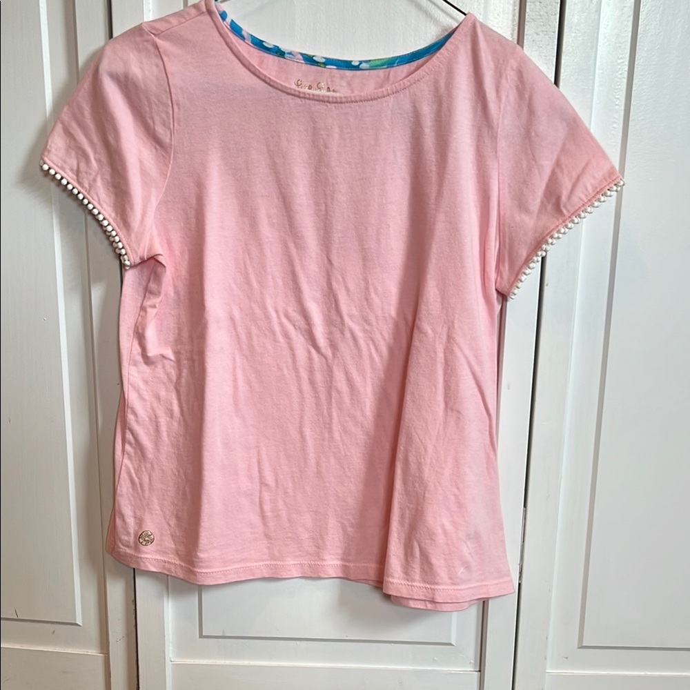 Lilly Pulitzer Pink Tee with Pearl Accents